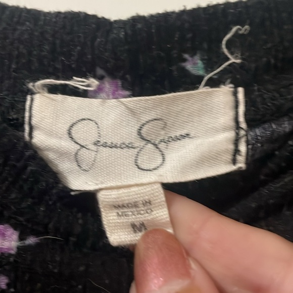 Jessica Simpson Charming Black Kids Dress with Purple Floral Print Size M - Picture 3 of 3